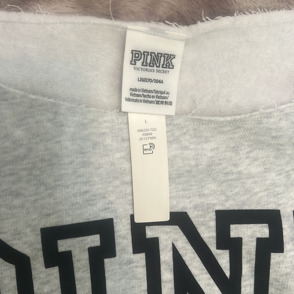 Victoria secret pink off shoulder sweatshirt size large SOLD - Picture 2 of 3